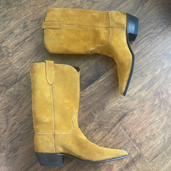 Acme vintage mustard suede cowboy boots - Picture 8 of 12